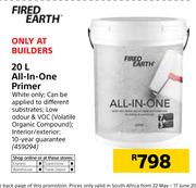 Fired Earth All In One Primer-20Ltr