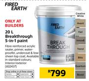 Fired Earth Breakthrough 5 In 1 Paint-20Ltr