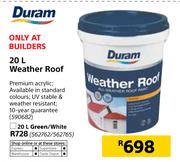 Duram Weather Roof In Green/White-20Ltr