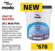 Fired Earth Modo 20Ltr Matt PVA