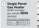 Alva Single Panel Gas Heater