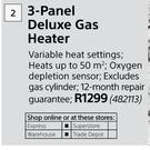 Alva 3 Panel Deluxe Gas Heater