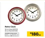 Retro Clock 30cm Grey-Each
