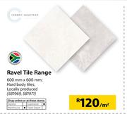 Ceramic Industries Ravel Tile Range-600mm x 600mm Per Sqm