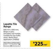 Lapatto Tile Range-600mm x 600mm Per Sqm