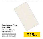 Renaisance Nina Ivory Tile-300mm x 600mm Per Sqm