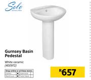 Solo Gurnsey Basin Pedestal White Ceramic