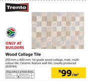 Trento Wood Collage Tile-250mm x 400mm Per Sqm