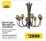 Radiant Bali 8 Light Wrought Iron Chandelier