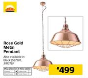 Radiant Rose Gold Metal Pendant