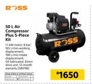 Ross 50Ltr Air Compressor Plus 5 Piece Kit