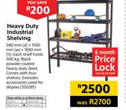 Heavy Duty Industrial Shelving-540mm (d) x 1500mm (w) x 1830mm (h)