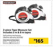 Mastercraft 2 Piece tape Measure Set Includes 5m & 8m tapes