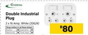 Crabtree Double Industrial Plug White, 2 x 16 Amp