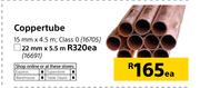 Coppertube Class 0, 15mm x 4.5m Each