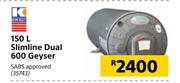 Kwikot 150Ltr Slimline Dual 600 Geyser