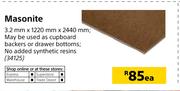 Masonite-3.2 mm x 1220 mm x 2440 mm Each