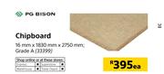 PG Bison Chipboard Grade A-16 mm x 1830 mm x 2750 mm Each