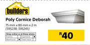 Builders Poly Cornice Deborah-75 mm x 80 mm x 2 m