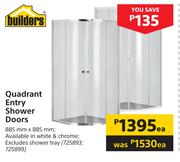 Builders Quadrant Entry Shower Doors 885mm x 885mm-Each