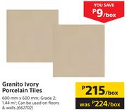 Granito Ivory Porcelain Tiles 600mm x 600mm-Per Box