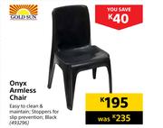 Gold Sun Onyx Armless Chair