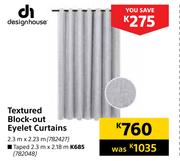 Design House Textured Block Out Curtains Taped-2.3m x 2.18m