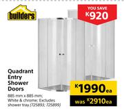 Builders Quadrant Entry Shower Doors-885mm x 885mm Each