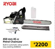 Ryobi 450mm 45cc Petrol Chainsaw