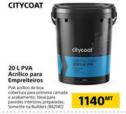  Citycoat 20L PVA Acrilico Para Empreiteiros