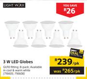 Lightworx 3W LED Globes-Per Pack