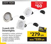 Lightworx 3 Pack LED Downlights-Per Pack