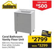 Builders Coral Bathroom Vanity Floor Unit