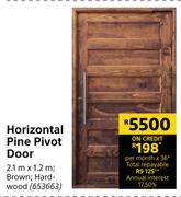 Horizontal Pine Pivot Door