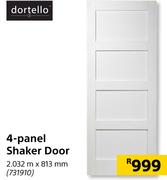Dortello 4 Panel Shaker Door 2.032m x 813mm