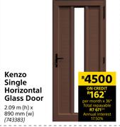 Kenzo Single Horizontal Glass Door-2.09m(h) x 890mm(w)
