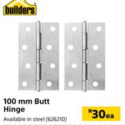 Builders 100mm Butt Hinge-Each