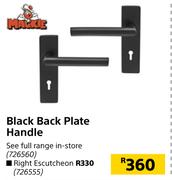 Mackie Black Back Plate Handle Right Escutcheon