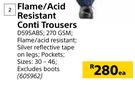 Beck Flame/ Acid Resistant Conti Trousers D59SABS-Each