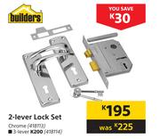 Builders 2 Lever Lock Set Chrome