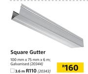Square Gutter 100mm x 75mm x 3.6m