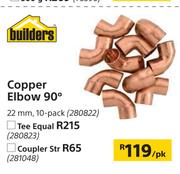 Cooper Elbow 90 Degree 22mm, 10-Pack