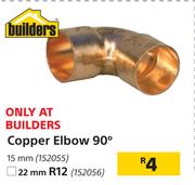 Copper Elbow 90 Degree 22mm
