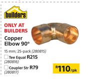 Copper Coupler Str 15mm