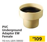 PVC Underground Adaptor EW Female 110mm, UE41