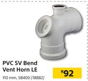 PVC SV Bend Vent Horn LE 110mm, SB400