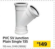 PVC SV Junction Plain Single 135 110mm, SY49