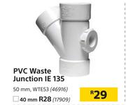 PVC Waste Junction IE 135 50mm, WTE53
