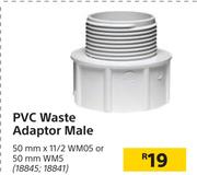PVC Waste Adaptor Male 50mm x 11/2 WM05 Or 50mm WM5