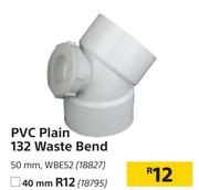 PVC Plain 132 Waste Bend 50mm, WBE52